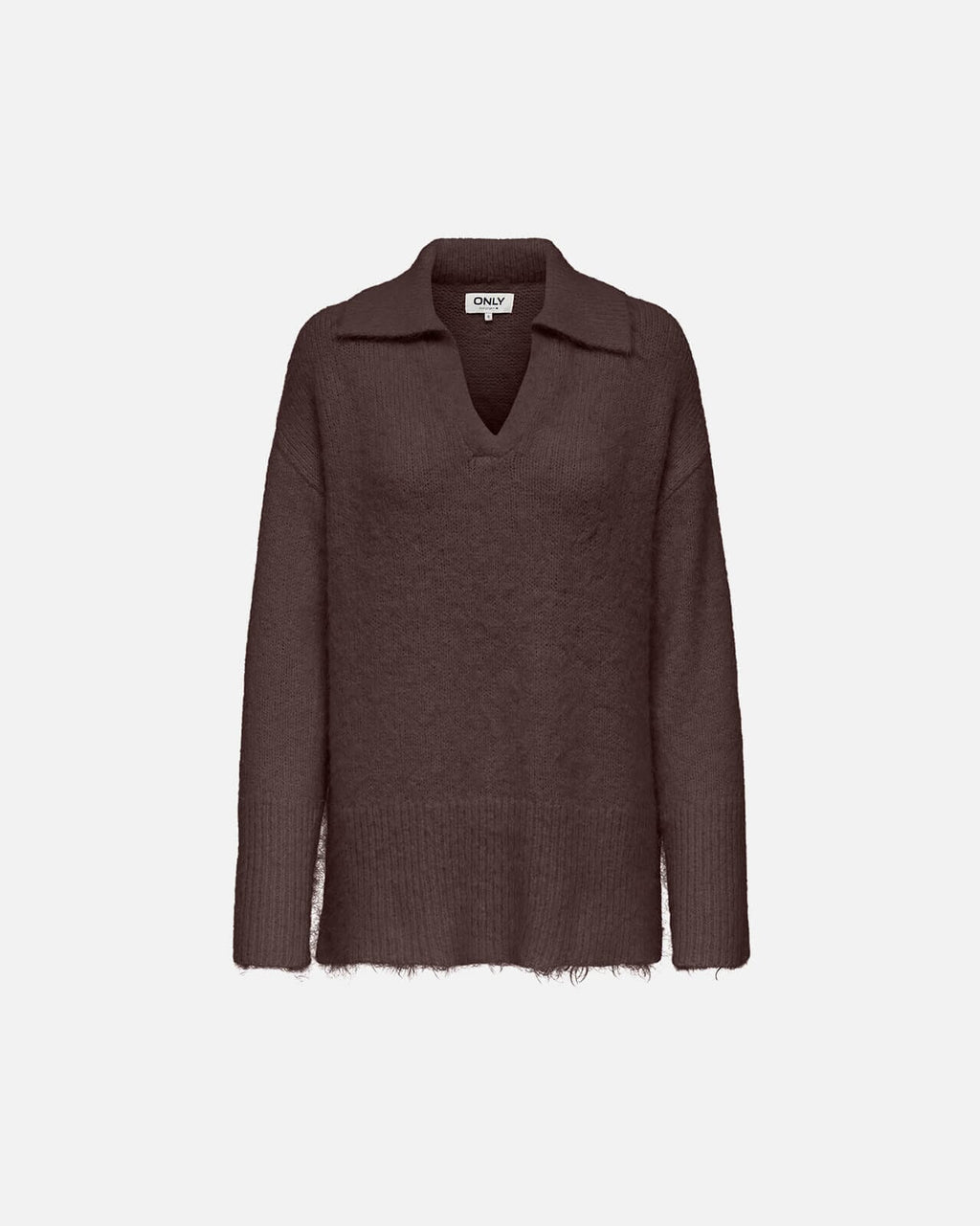 ONLY Strikkegenser Maggie Polo - Seal brown/ Melange