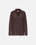 ONLY Strikkegenser Maggie Polo - Seal brown/ Melange