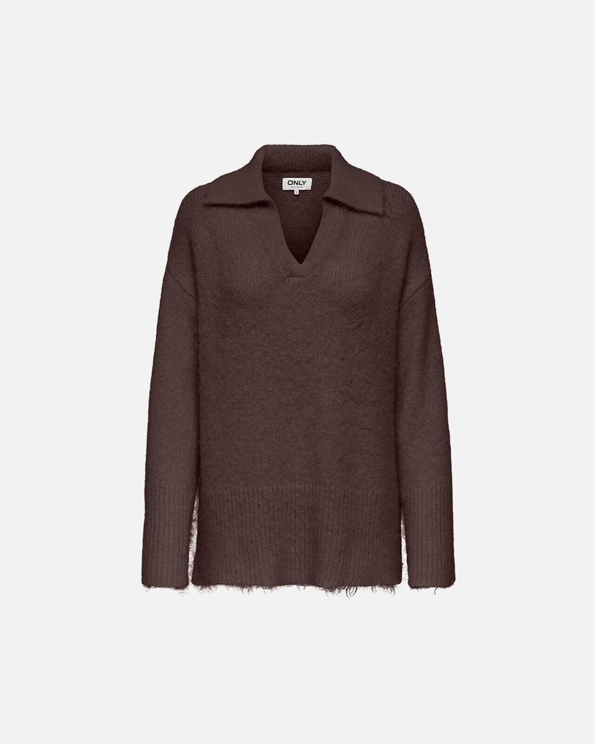 ONLY Strikkegenser Maggie Polo - Seal brown/ Melange