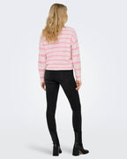 ONLY Genser Johanna LS O-neck - Pink Yarrow Romace Rose/ Birch
