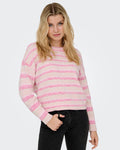 ONLY Genser Johanna LS O-neck - Pink Yarrow Romace Rose/ Birch