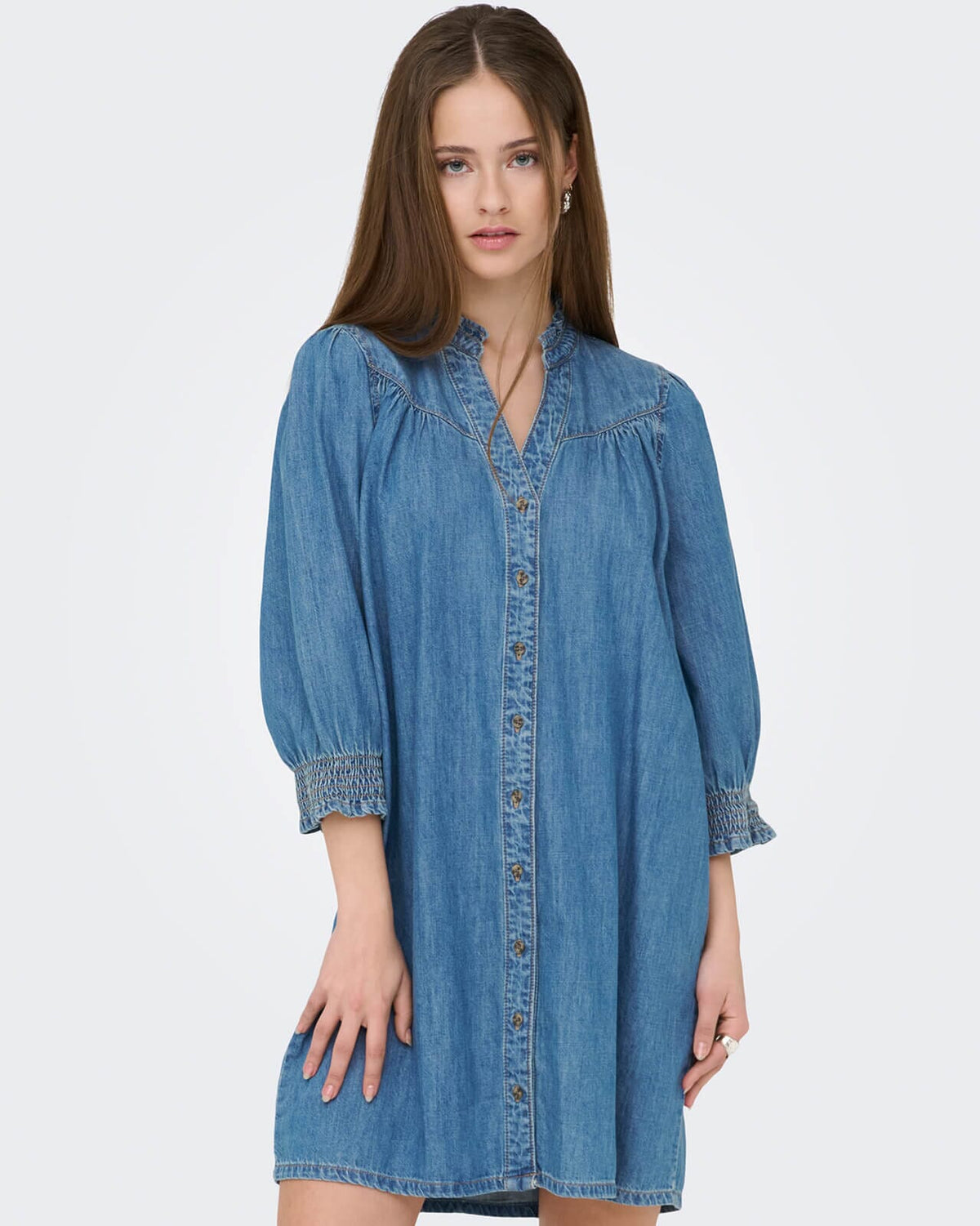 ONLY Denimkjole Raya 3/4 - Medium Blue Denim