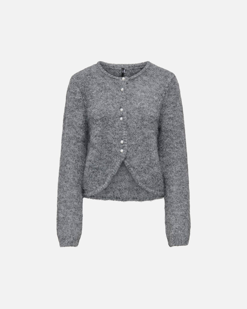 ONLY Strikket Cardigan Zaggie LS Button Cardi CC Knit - Dark Grey Melange Pearl button
