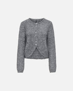 ONLY Strikket Cardigan Zaggie LS Button Cardi CC Knit - Dark Grey Melange Pearl button