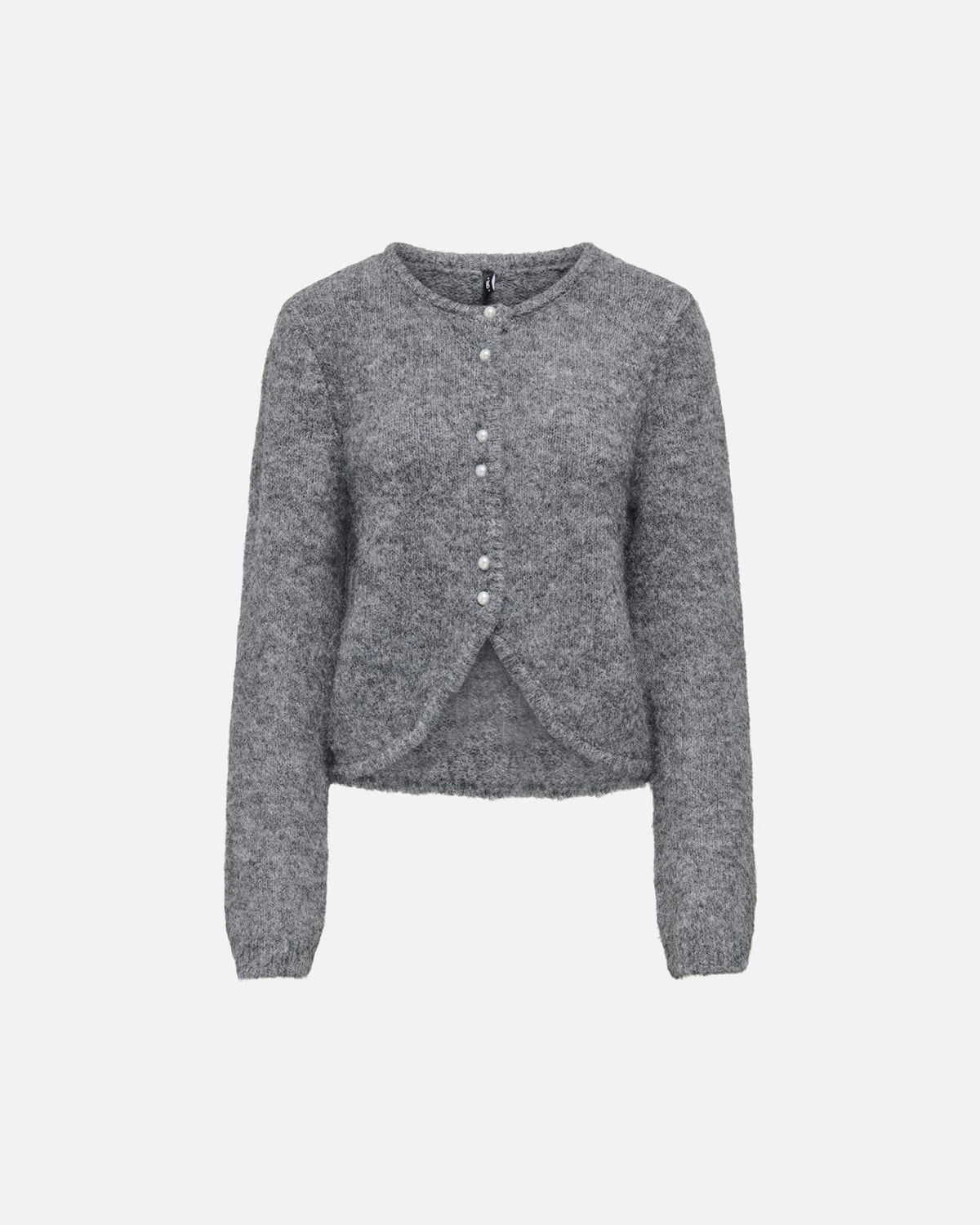 ONLY Strikket Cardigan Zaggie LS Button Cardi CC Knit - Dark Grey Melange Pearl button