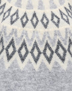 ONLY Strikkegenser Reykja LS Fair Isle O-neck - Light Grey Melange/ Fair Isle/ Birch Mel.