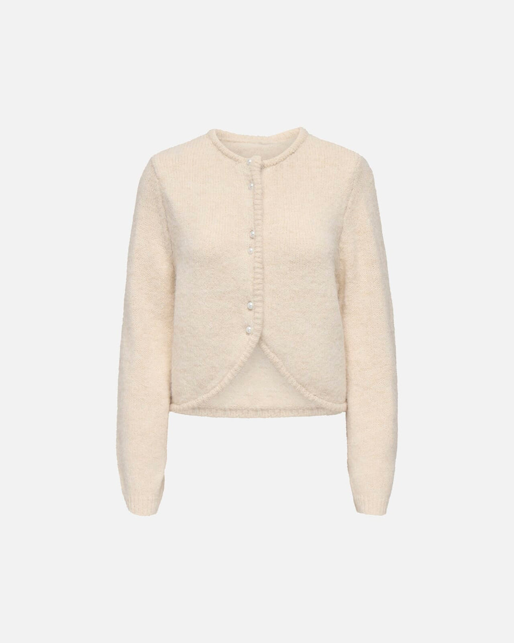 ONLY Strikket Cardigan Zaggie LS Button CC Knit - Birch Melange/ Pearl button