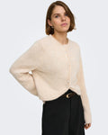 ONLY Strikket Cardigan Zaggie LS Button CC Knit - Birch Melange/ Pearl button