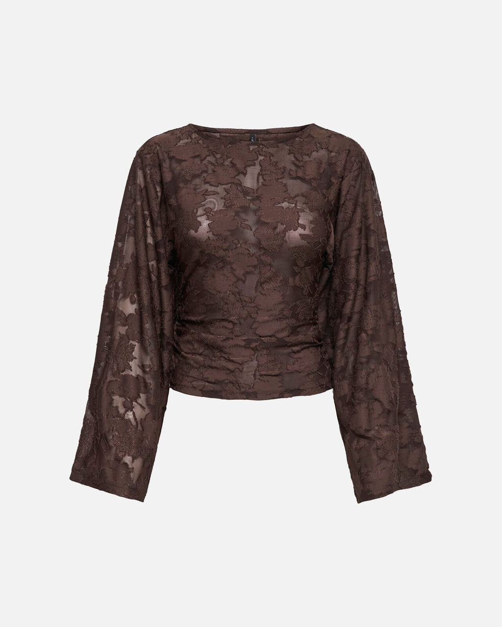 ONLY Topp Nadia L/S Ruching - Coffee Bean
