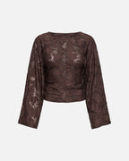 ONLY Topp Nadia L/S Ruching - Coffee Bean
