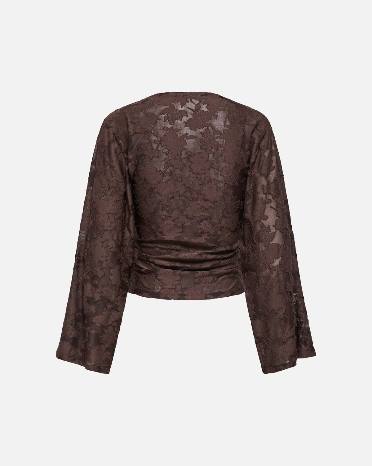 ONLY Topp Nadia L/S Ruching - Coffee Bean