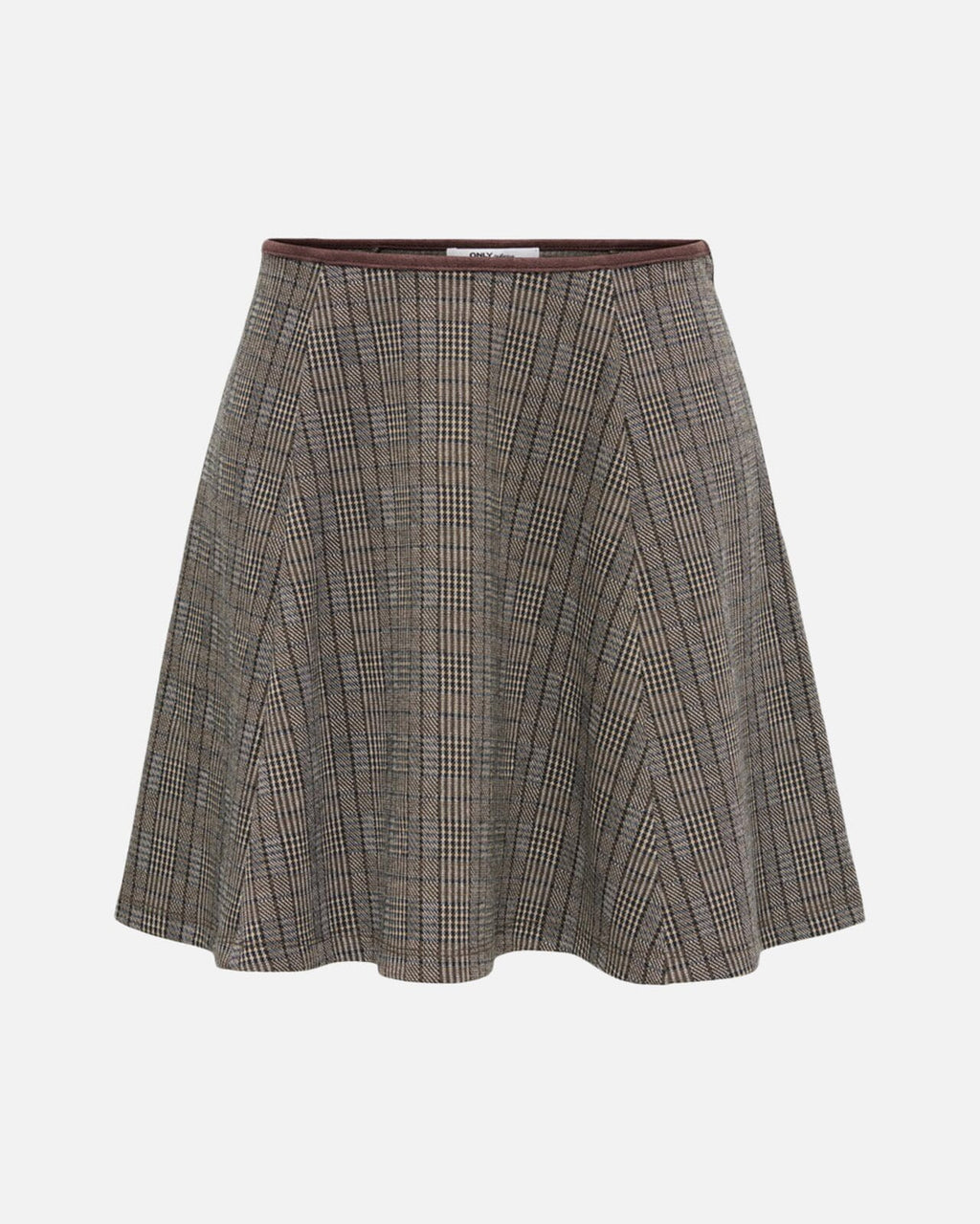 ONLY Skjørt Fenty MW Flowy Check - Otter Black/White