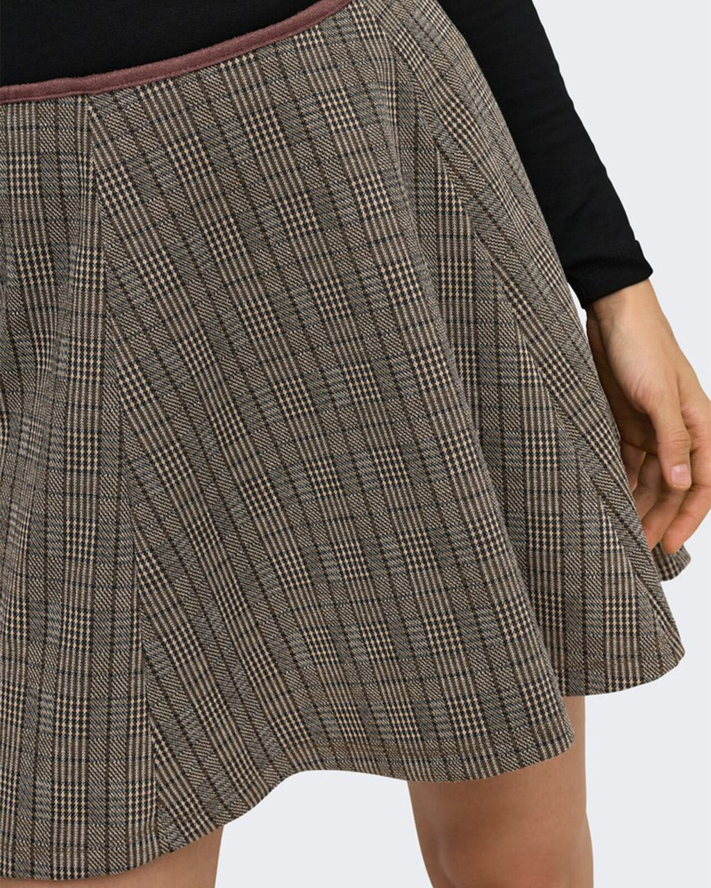 ONLY Skjørt Fenty MW Flowy Check - Otter Black/White