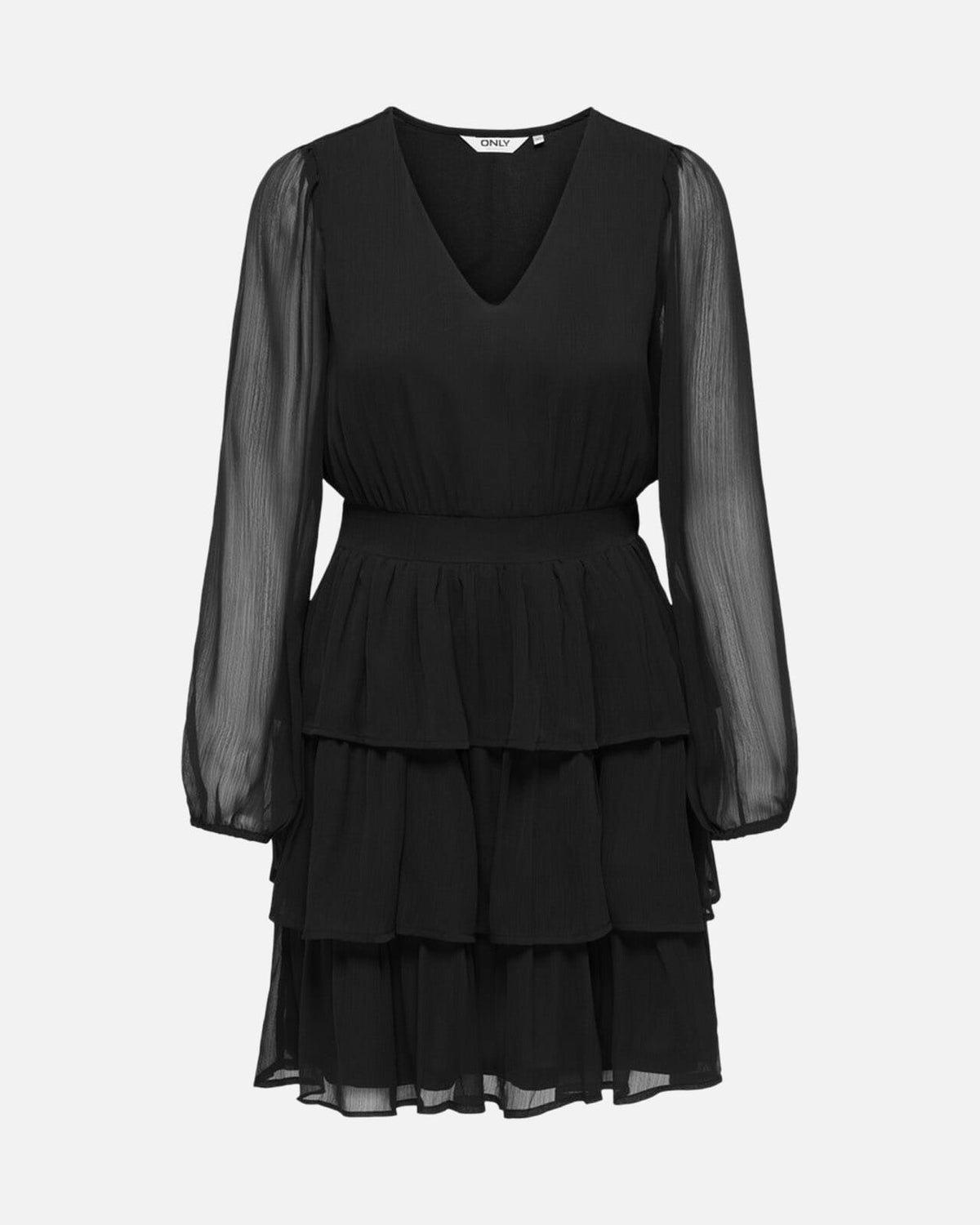 ONLY Kjole Eldrisa LS Short Ruffle - Black