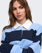 ONLY Pologenser Nara L/S Polo - Bel Air Blue Night sky + cd collar