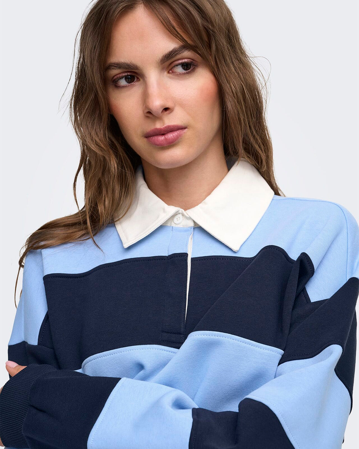 ONLY Pologenser Nara L/S Polo - Bel Air Blue Night sky + cd collar