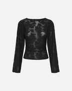ONLY Topp Nadia L/S Ruching - Black