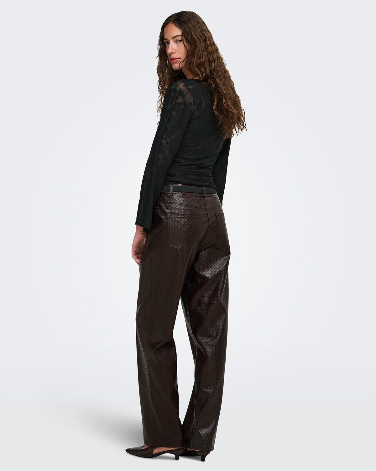 ONLY Topp Nadia L/S Ruching - Black