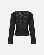 ONLY Topp Nadia L/S Ruching - Black