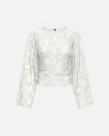 ONLY Topp Nadia L/S Ruching - Cloud Dancer