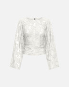 ONLY Topp Nadia L/S Ruching - Cloud Dancer