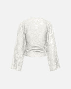 ONLY Topp Nadia L/S Ruching - Cloud Dancer