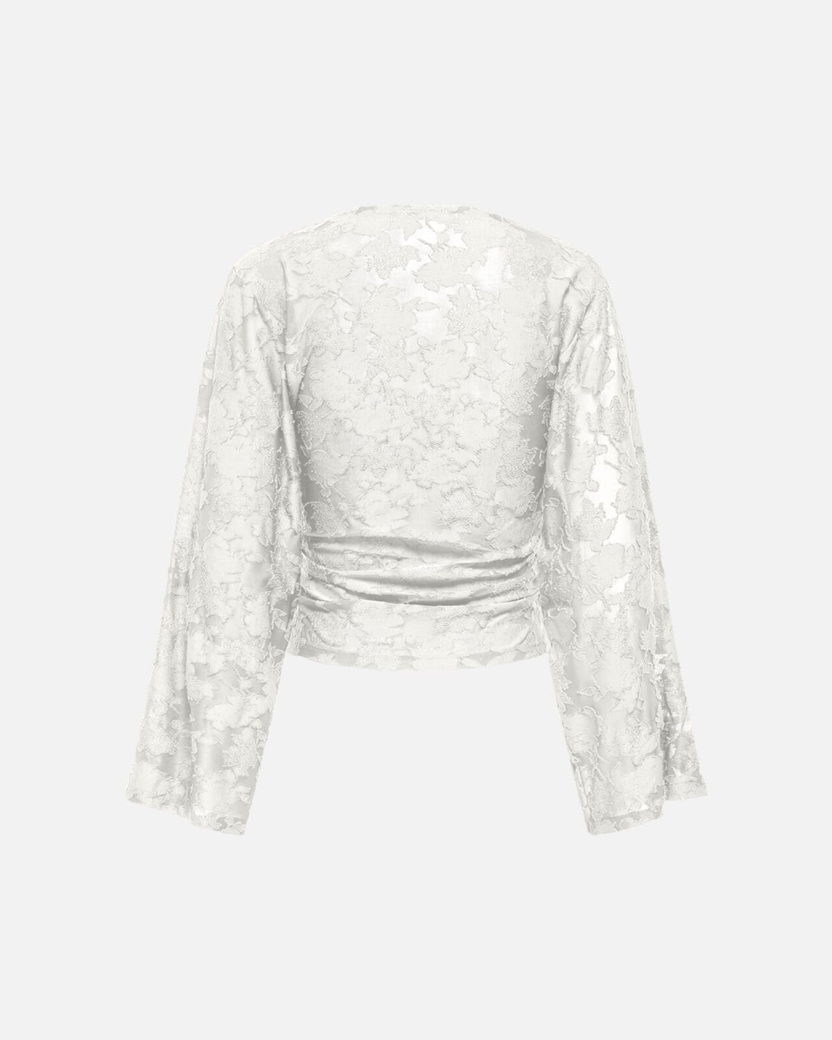 ONLY Topp Nadia L/S Ruching - Cloud Dancer