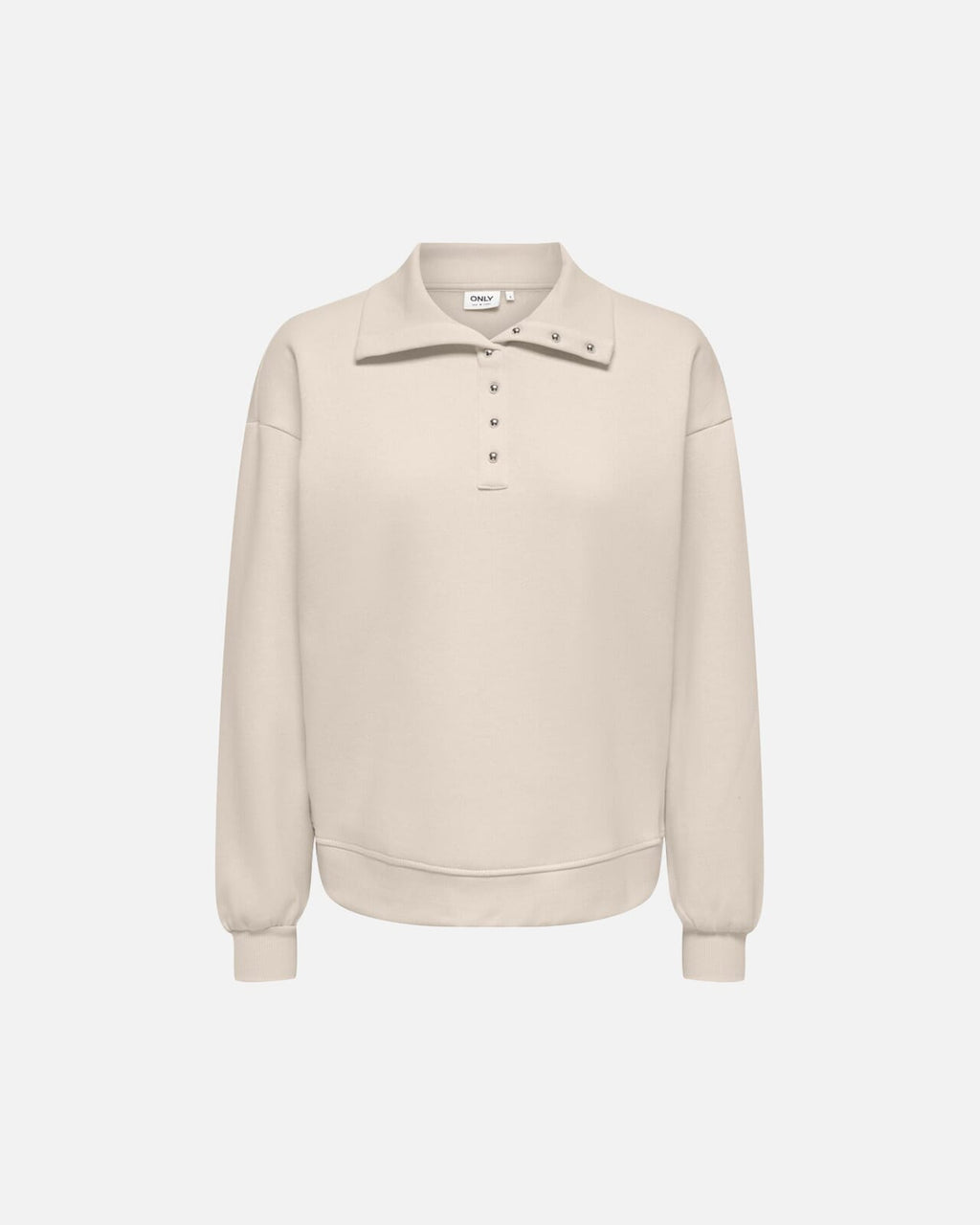 ONLY Collegegenser Coralie L/S Button Collar - Birch/ Silver buttons