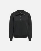 ONLY Collegegenser Coralie L/S Button Collar - Black/ Silver buttons