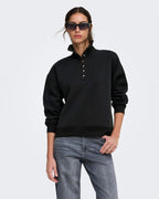 ONLY Collegegenser Coralie L/S Button Collar - Black/ Silver buttons