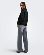 ONLY Collegegenser Coralie L/S Button Collar - Black/ Silver buttons