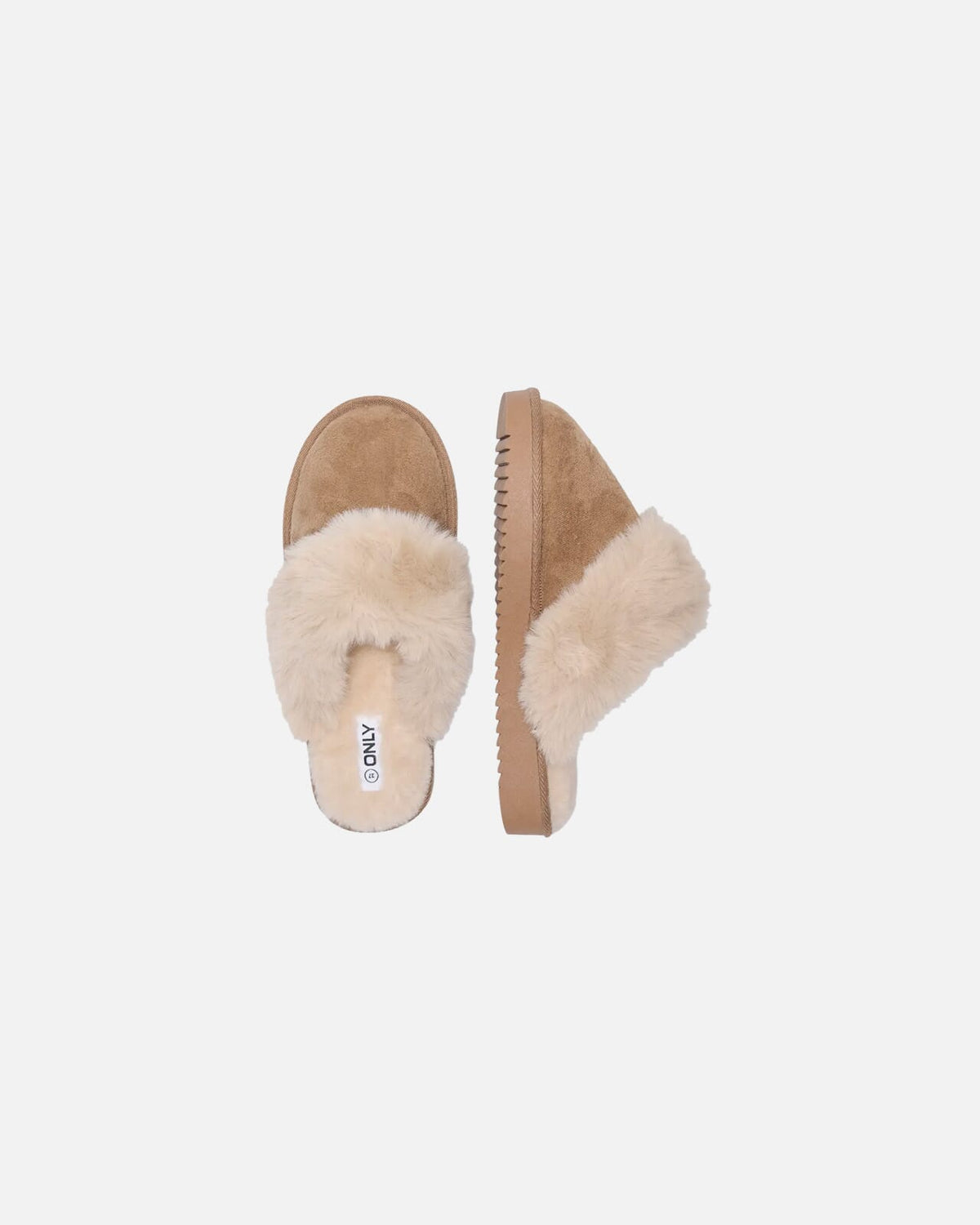 ONLY Tøfler Cath Teddy - Cognac
