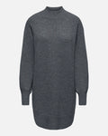 ONLY Strikkekjole Olivia LS High Neck - Dark Grey Melange