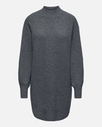 ONLY Strikkekjole Olivia LS High Neck - Dark Grey Melange