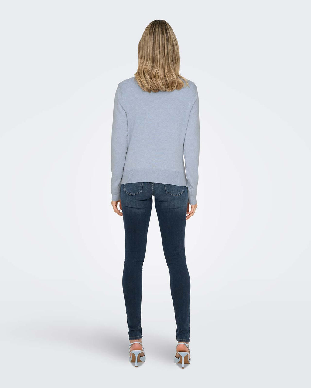 ONLY Genser Venice Life LS O-neck Pullover - Kentucky Blue/ Melange