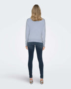 ONLY Genser Venice Life LS O-neck Pullover - Kentucky Blue/ Melange