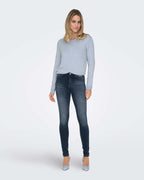 ONLY Genser Venice Life LS O-neck Pullover - Kentucky Blue/ Melange