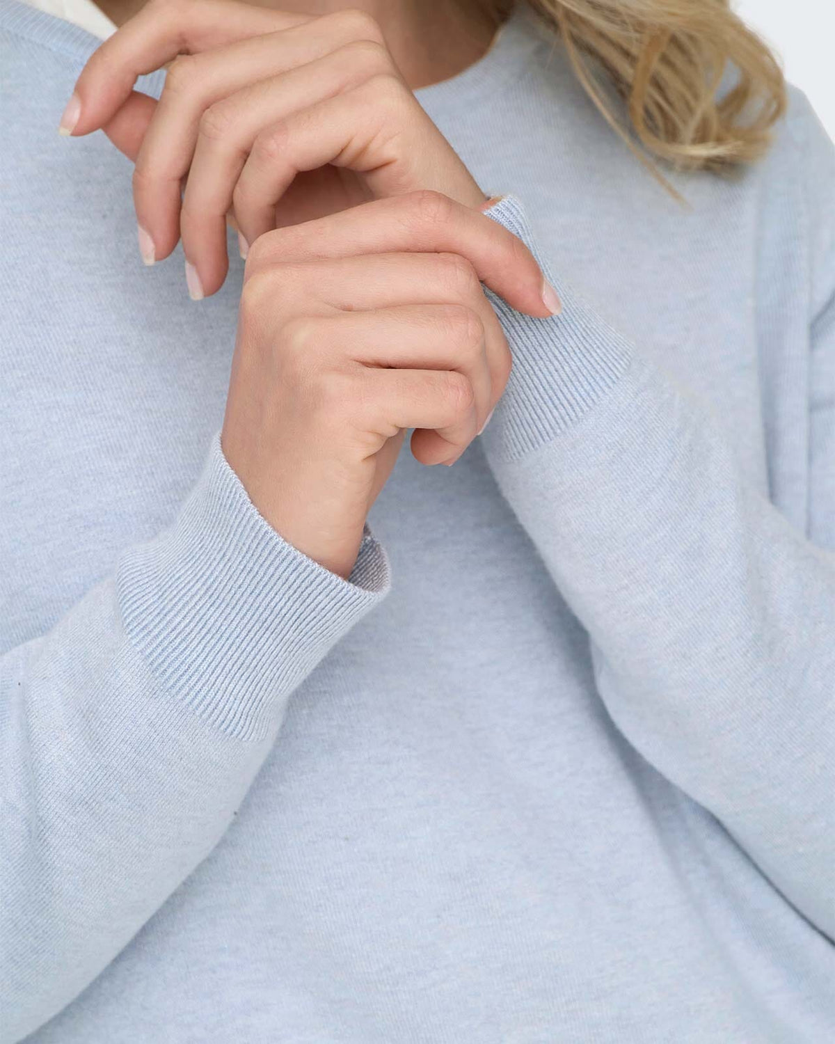 ONLY Genser Venice Life LS O-neck Pullover - Kentucky Blue/ Melange