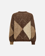 ONLY Strikkegenser Noeme Life LS - Chestnut Cocoa Creme/Biscotti/Melange/Argyle