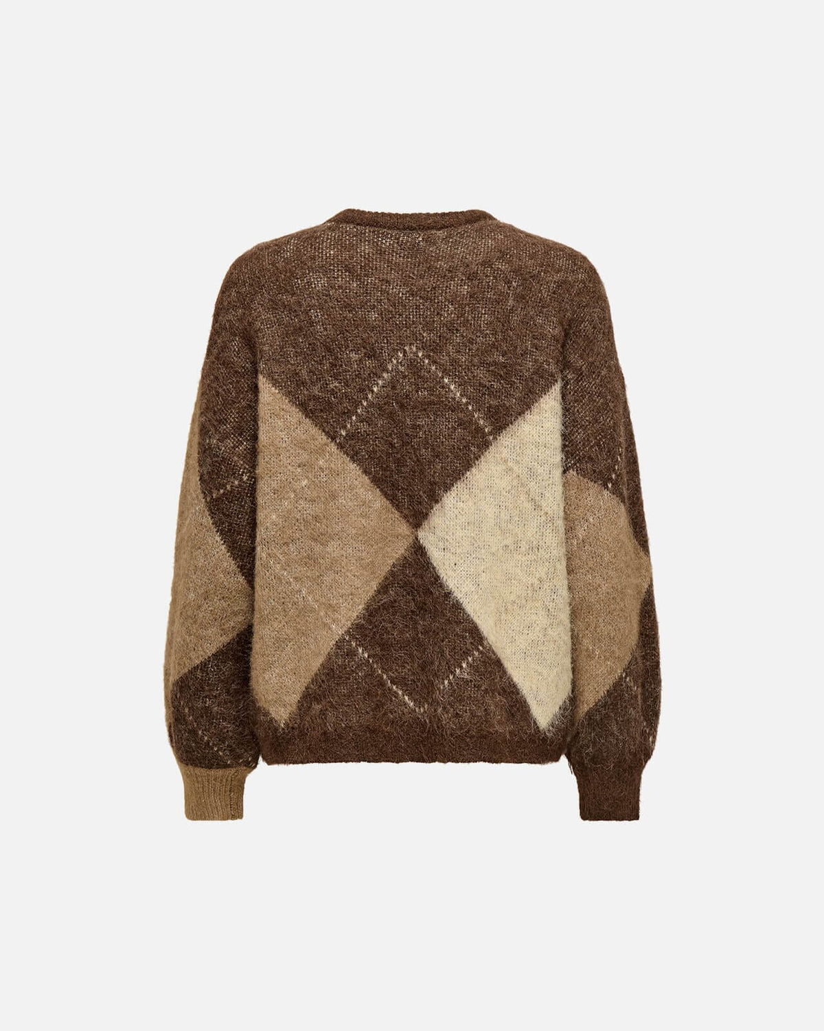 ONLY Strikkegenser Noeme Life LS - Chestnut Cocoa Creme/Biscotti/Melange/Argyle