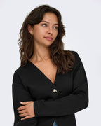 ONLY Cardigan Naomi  L/S - Black/ Gold buttons