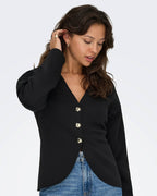 ONLY Cardigan Naomi  L/S - Black/ Gold buttons