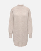 ONLY Strikkekjole Olivia LS High Neck - Humus Melange