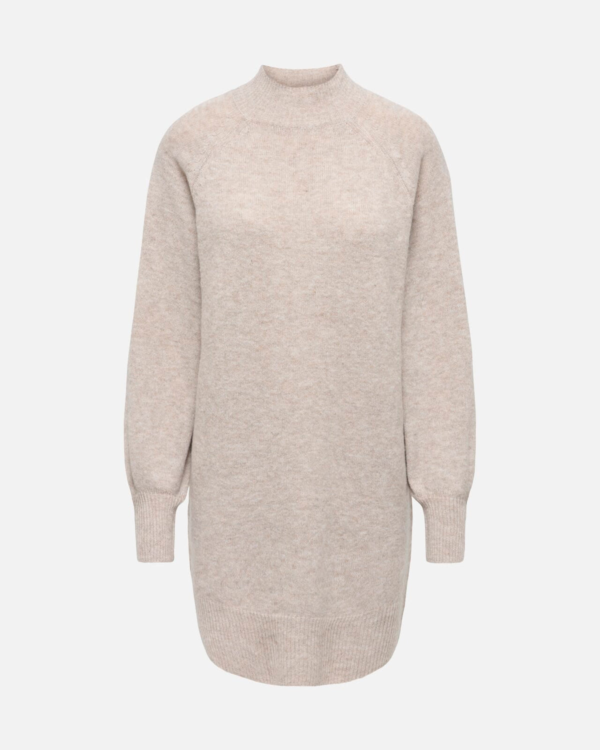 ONLY Strikkekjole Olivia LS High Neck - Humus Melange