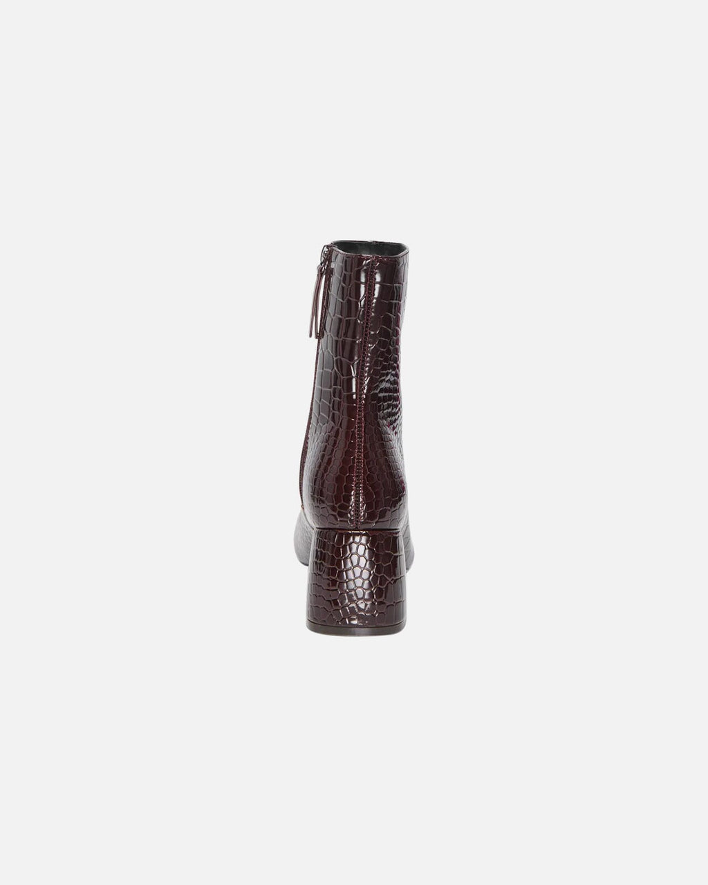 ONLY Støvletter Brielle PU Heeled Boot - Deep Mahogany/ Patent Croc.
