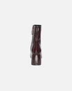 ONLY Støvletter Brielle PU Heeled Boot - Deep Mahogany/ Patent Croc.