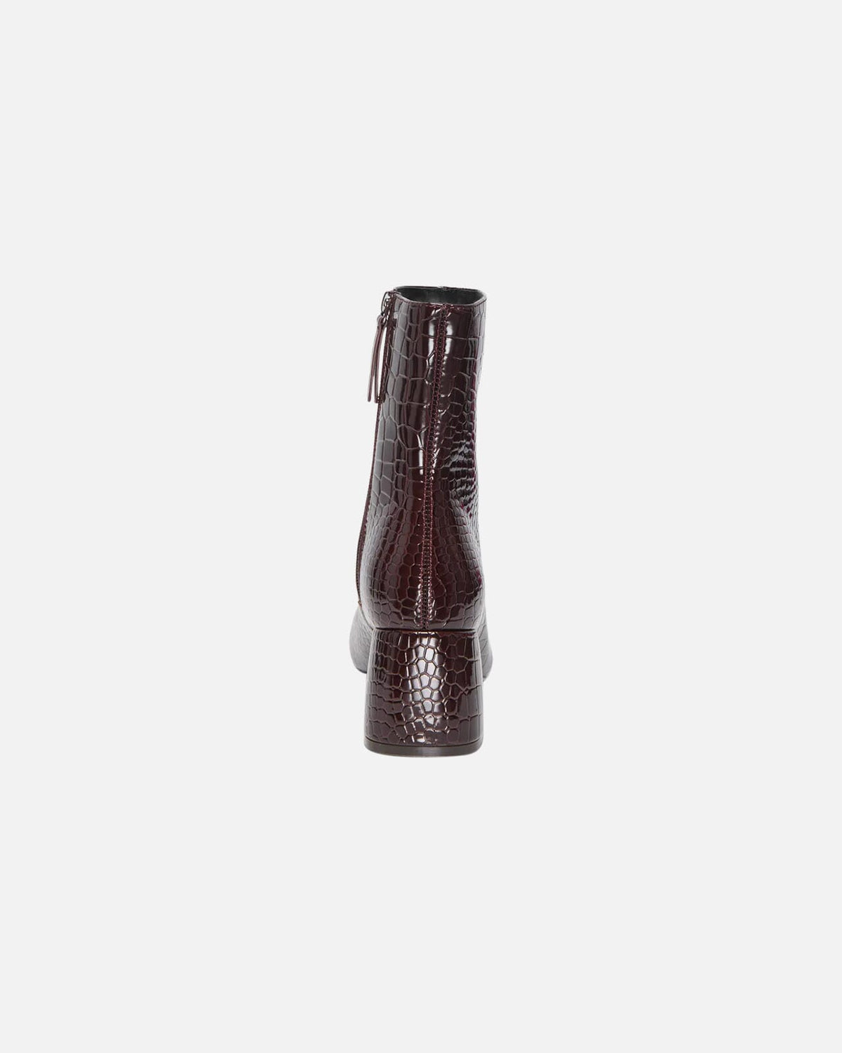 ONLY Støvletter Brielle PU Heeled Boot - Deep Mahogany/ Patent Croc.