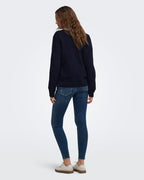 ONLY Strikkegenser Camilla V-neck L/S Pullover - Night Sky