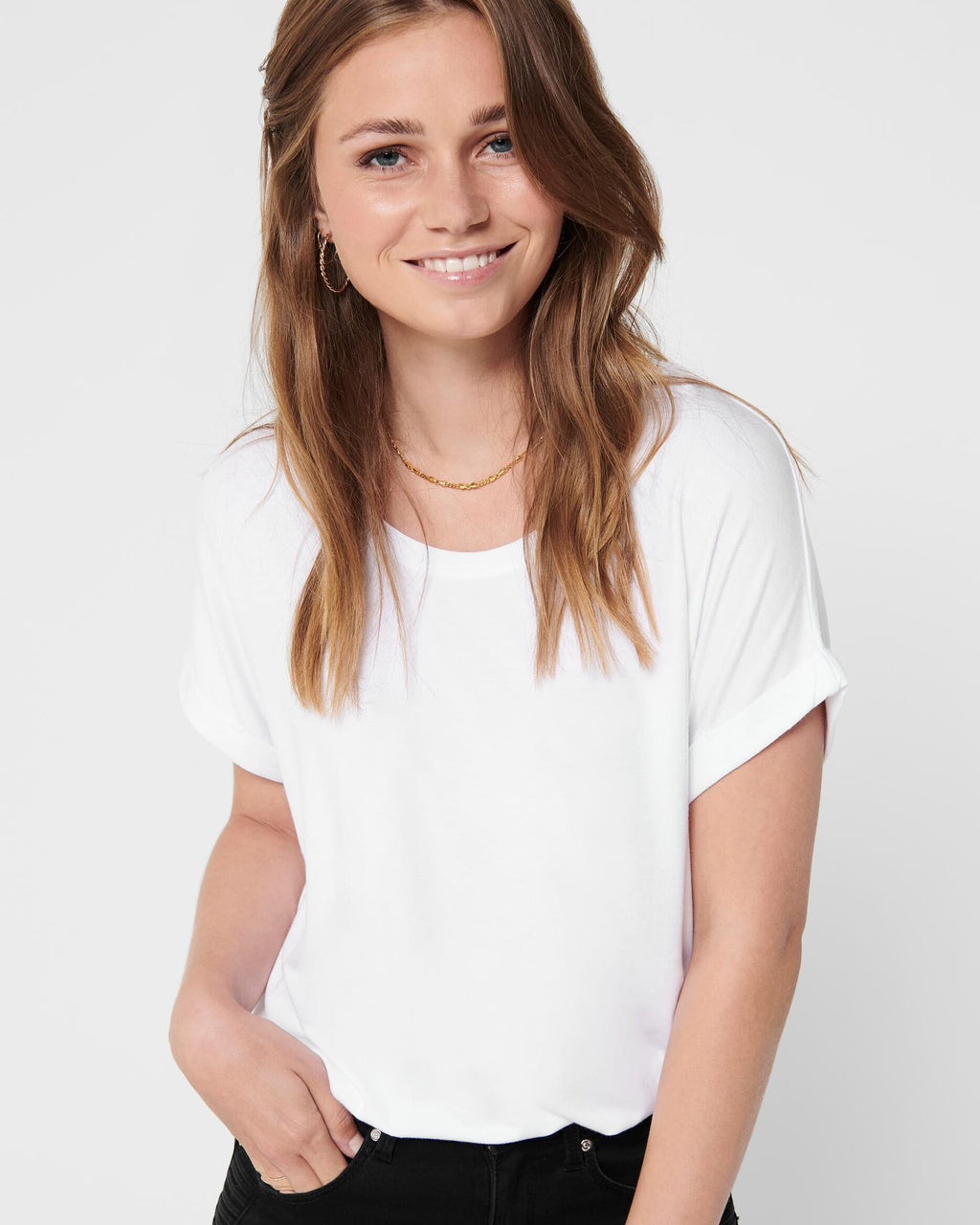 ONLY T-skjorte Moster S/S - White