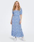ONLY Midikjole Chianti S/S Long - Marina/ White Flower